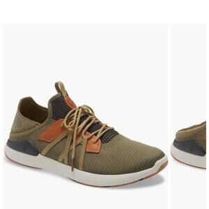 OluKai Mio Li Olive Green and Brown Sneaker Shoes Sz 10 EUC